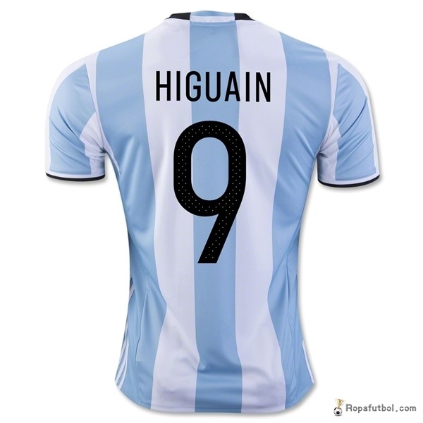 Camiseta Argentina Replica Primera Ropa Higuain 2016 Claro Azul